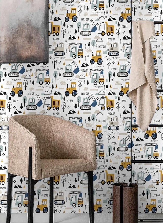 MuralPeel ورق جدران MuralPeel بتصميمات كرتونية لسيارات وآلات وشاحنات، سهل اللصق والإزالة، مناسب لغرف النوم والخزائن، ومناسب للمستأجرين. - Image 3